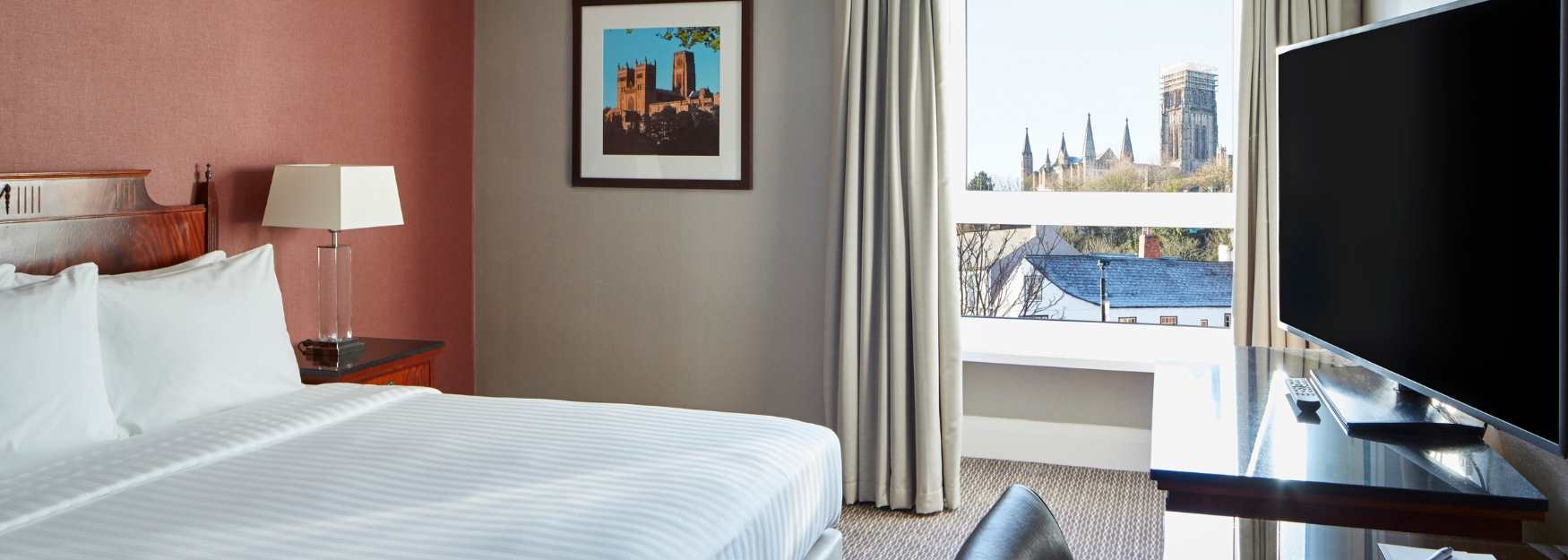 A bedroom at the Marriot in Durham