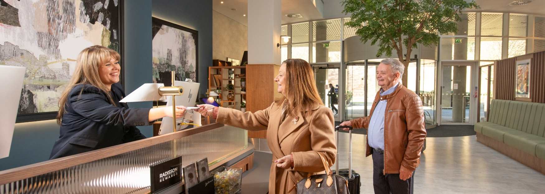 People checking in at the Radisson Blu Durham
