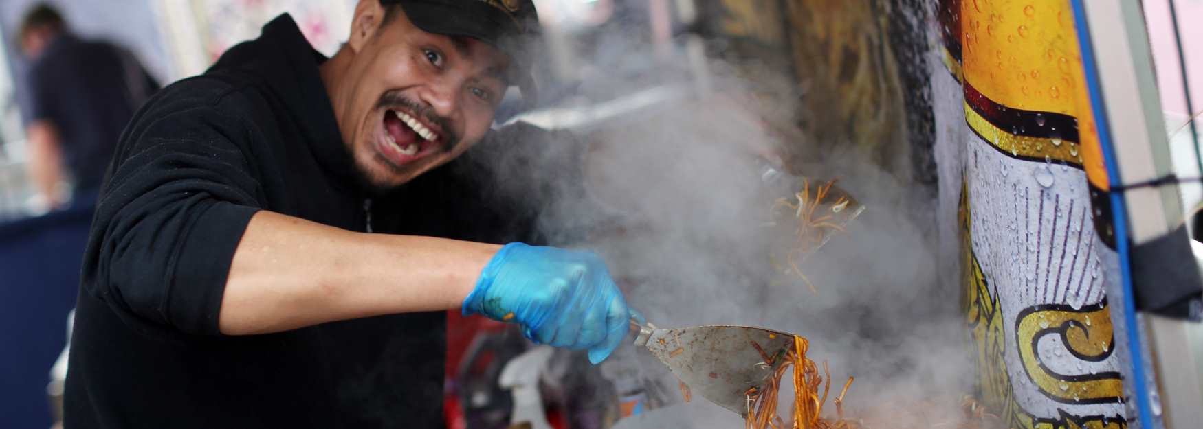 A man cooking