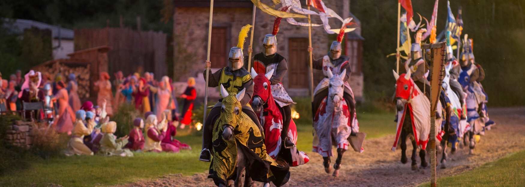 People horse riding at Kynren