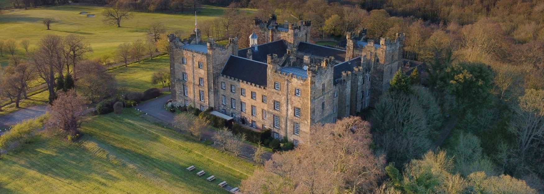 Drone image of Lumley Castle