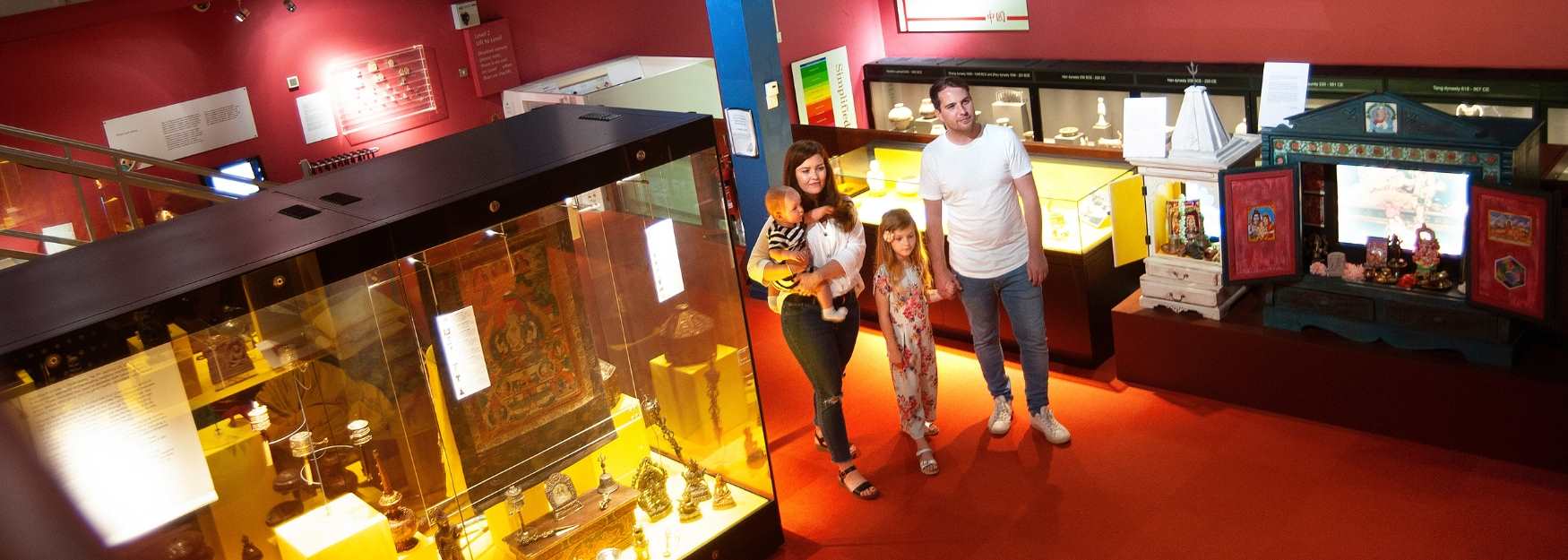 A family looking around the Oriental Museum