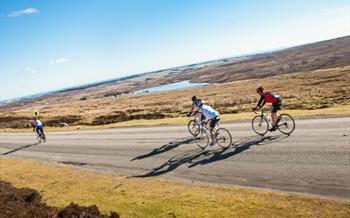 People cycling in the Durham Dales
