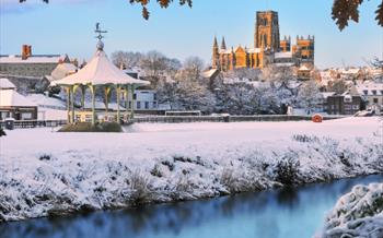 The Cathedral and river banks in the snow