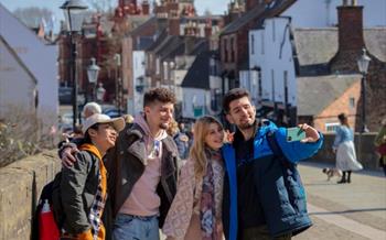 People taking a selfie in Durham