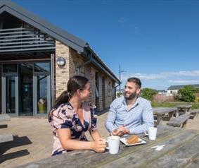 People having coffee at Seaham Marina