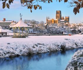 The Cathedral and river banks in the snow