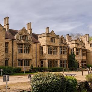 External front view of Redworth Hall