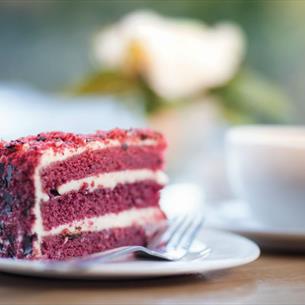 Selection of seasonal cakes at The Cafe Wynyard Hall Gardens