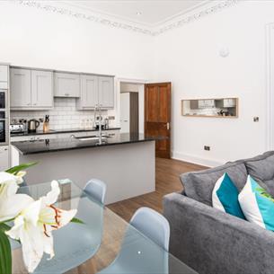 Lounge and kitchen at The Montague
