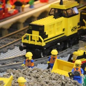Lego trains, diggers and people