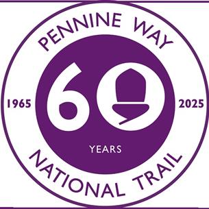 60 years of the Pennine Way National Trail logo in purple on a white background