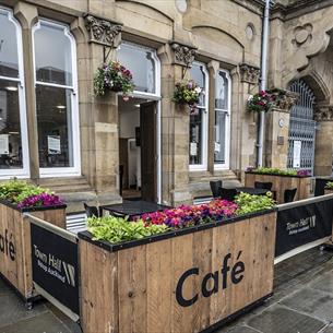 Exterior seating of cafe