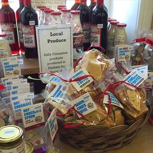 Sweet treats. Cinder Toffee, Marsh Mallows, Hot Chocolate, Ginger Wine