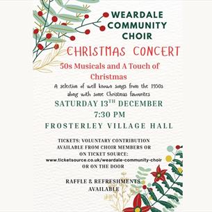 Poster for the Christmas Concert with details of location and time of event.