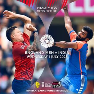 Two men playing cricket