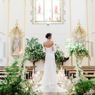 Indoor wedding venue at Lartington Hall