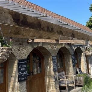 Broom House Farm Shop entrance.