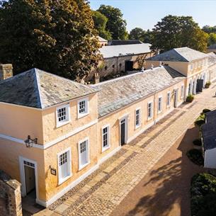Aerial View of the Coach House shop at Raby Castle