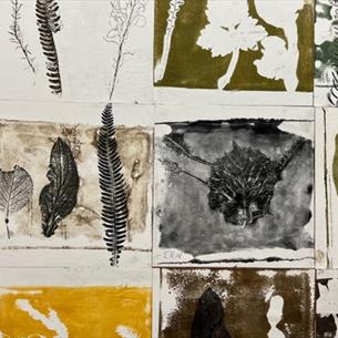 Print of leaves and plants