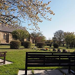External view of Holy Trinity Church, Wingate
Image of the grounds surrounding the church