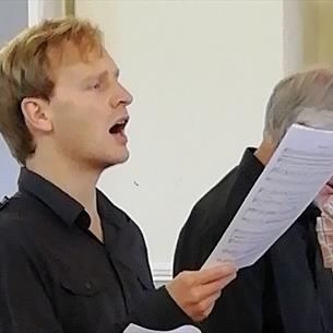 A choir rehearsing