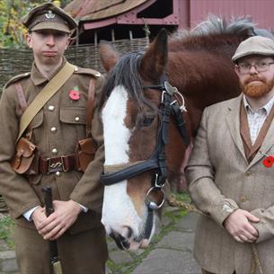 Two people in military uniforms - Remembrance Sunday