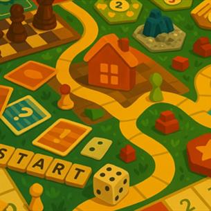An illustration of a mixture of different board games