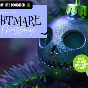 A Nightmare Before Christmas with a spooky Christmas decoration and event date
