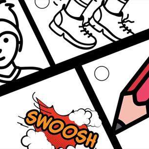 Drawing of a anime-style storyboard