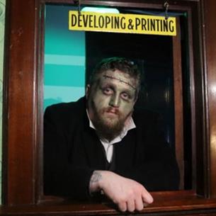 Someone dressed as a Halloween character at Beamish Museum