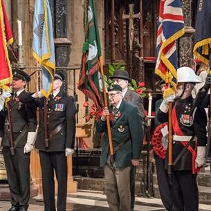 Representatives from our armed forces, past and present, in Durham Cathedral