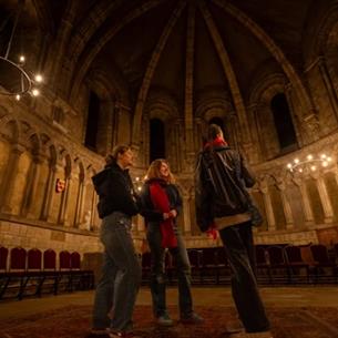A student group in the Chapter Office of Durham Cathedral