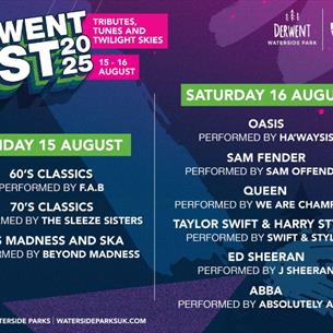 Line up details for Derwent Fest 2025