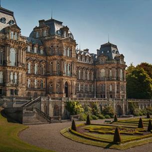 Exterior view of The Bowes Museum and grounds.