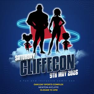 Cliffecon 2026 advertising poster with event date and location