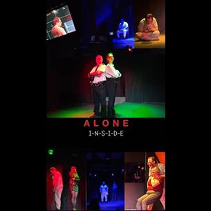 Collage of images showing actors dressed as prison officers and prisoners