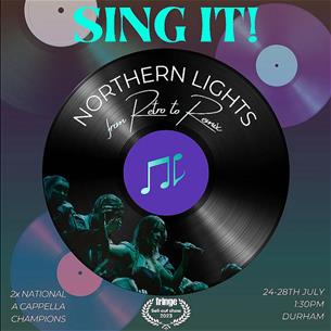 A record with the words, 'Northern Lights, from Retro to Remix' and an image of singers on the front. 