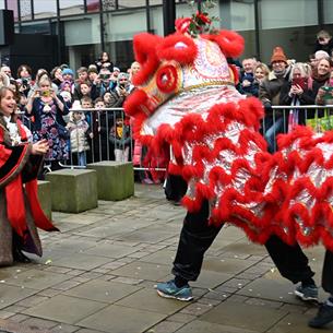 The Mayor of Durham prepares to catch the lucky lettuce