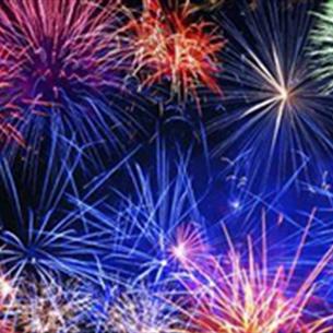 Colourful fireworks.