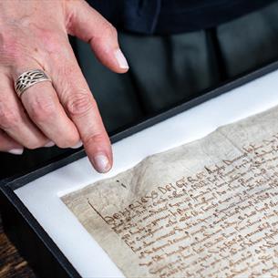 Someone reading The Magna Carta 