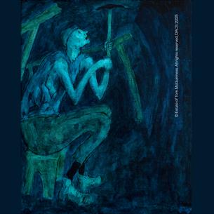 Tom McGuinness, The Hewer, 1980s, oil on board. Gemini Collection, Zurbarán Trust