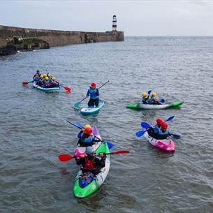 Kids Kayaking at Seaham Harbour Marina