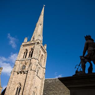 Neptune statue in Durham Market Place