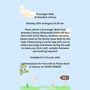 The event poster showing details about the event printed in black on a pale blue background