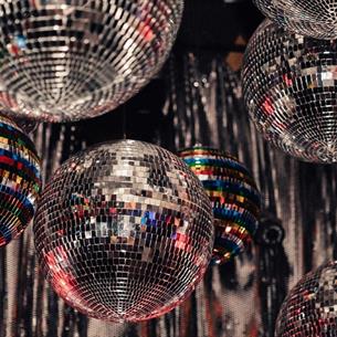 A selection of disco glitter balls