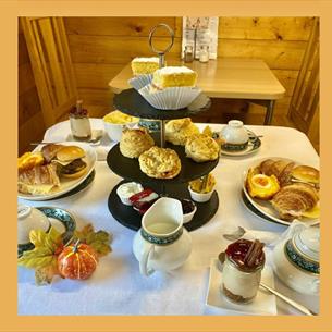Table set with an Autumnal Afternoon Tea