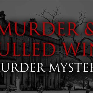 Murder & Mulled Wine murder mystery with a spooky image of Beamish Hall in the background