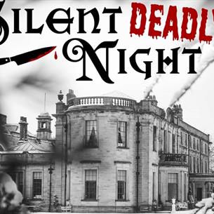 Silent Deadly Night with a spooky black and white image of Beamish Hall
