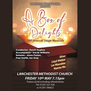 Poster showing details of event A Box of Delights, 100 years of Stage Musicals